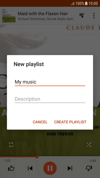Key in a name for the playlist and press CREATE PLAYLIST.