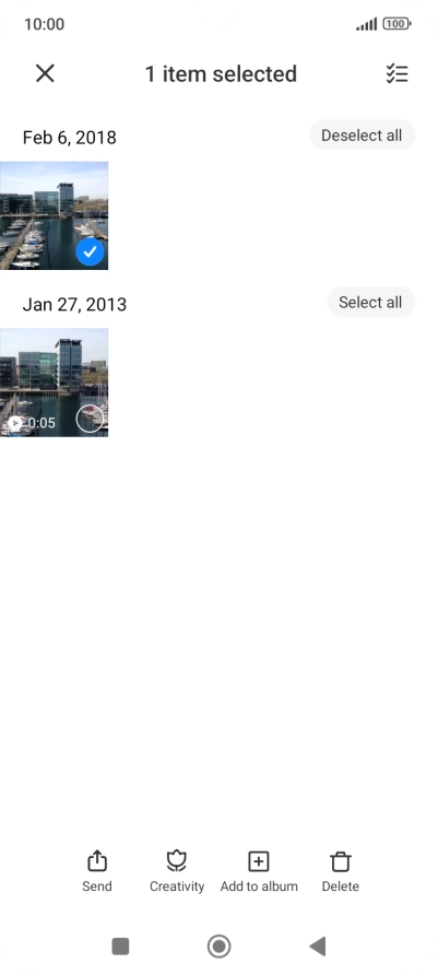 Press the select all icon.