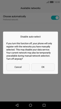 Press OK and your phone will search for networks.