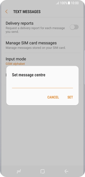 Key in +35387699989 and press SET.