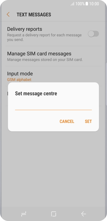 Key in +35387699989 and press SET.