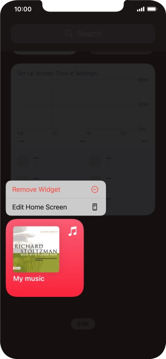 Press Remove Widget.