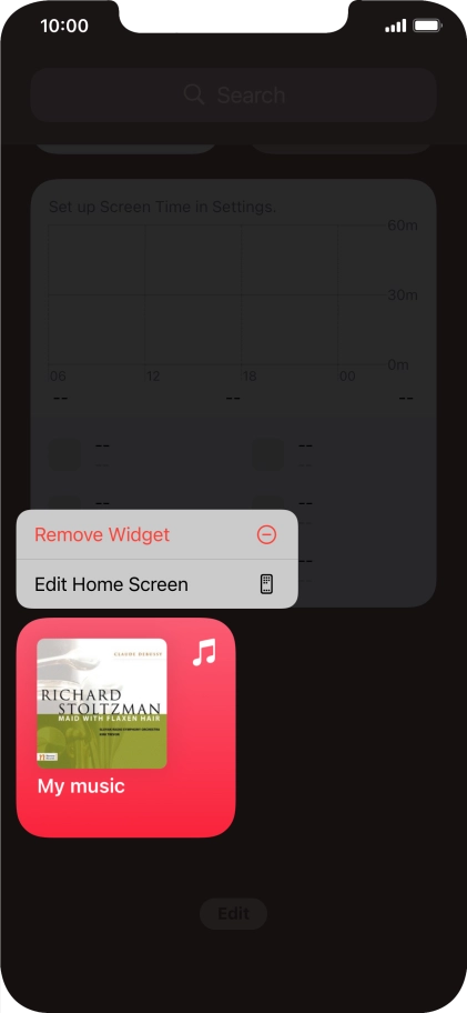 Press Remove Widget.