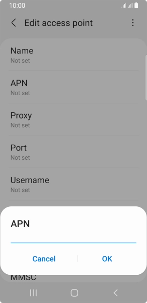 Key in mms.vodafone.net and press OK.