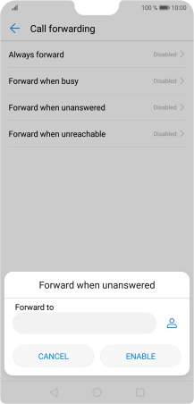Key in (prefix) 5 (your phone number) and press ENABLE.