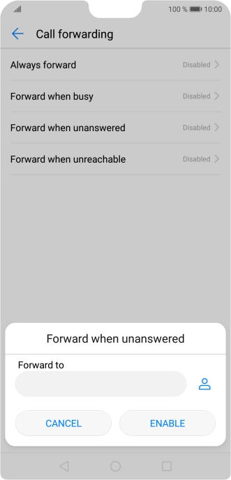 Key in (prefix) 5 (your phone number) and press ENABLE.