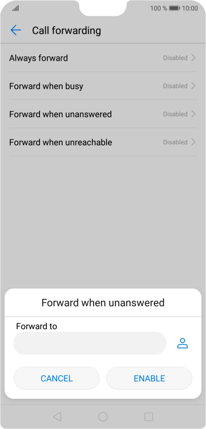 Key in (prefix) 5 (your phone number) and press ENABLE.