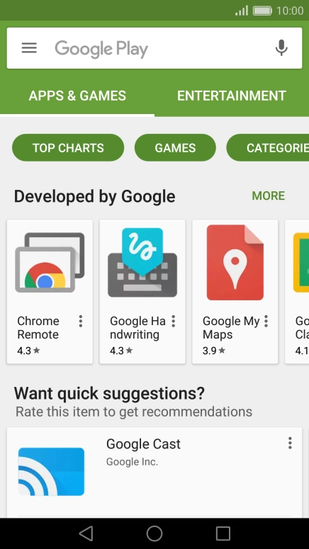 Press the search field.