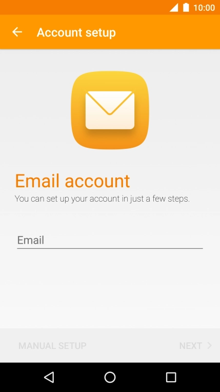 Press the text input field and key in your email address.