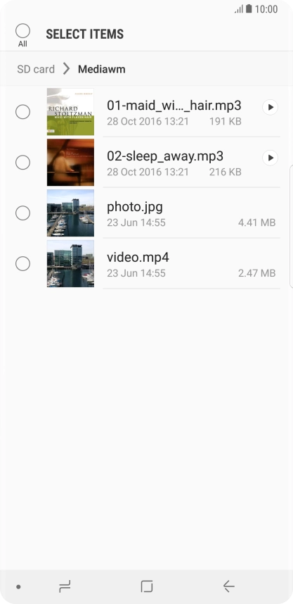 Press the required file.