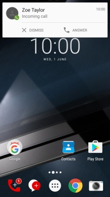 If the screen lock is turned off, press ANSWER.