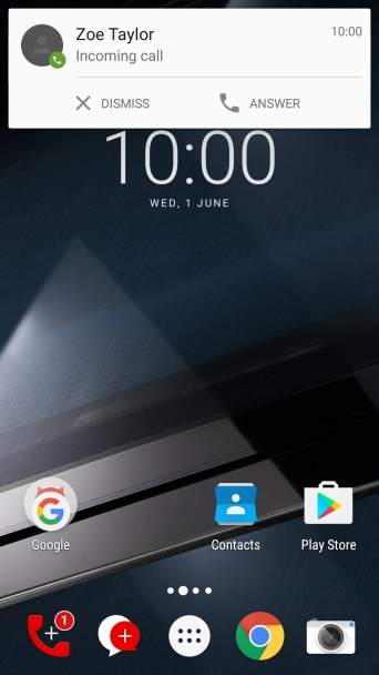 If the screen lock is turned off, press ANSWER.