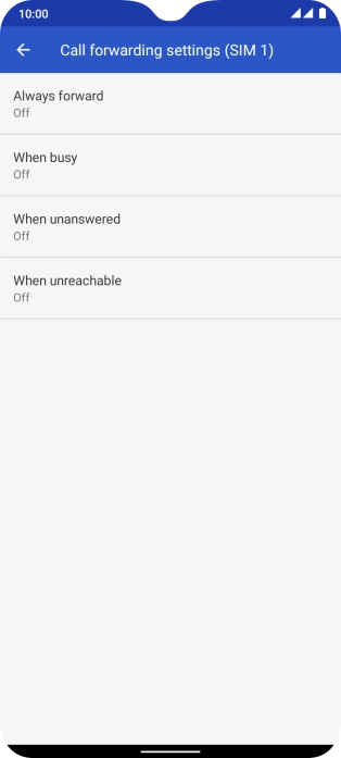 Press the required divert type.