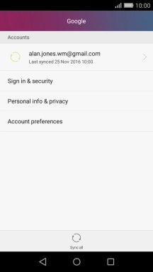Press the required account.