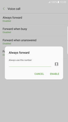 Key in (prefix) 5 (your phone number) and press ENABLE.