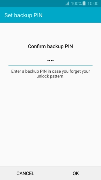 Key in the PIN again and press OK.
