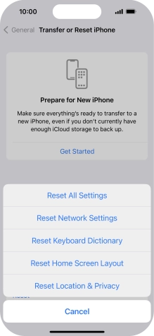 Press Reset All Settings.