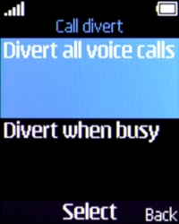 Select the required divert type.