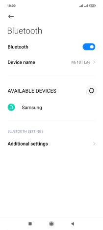 Press the required Bluetooth device.