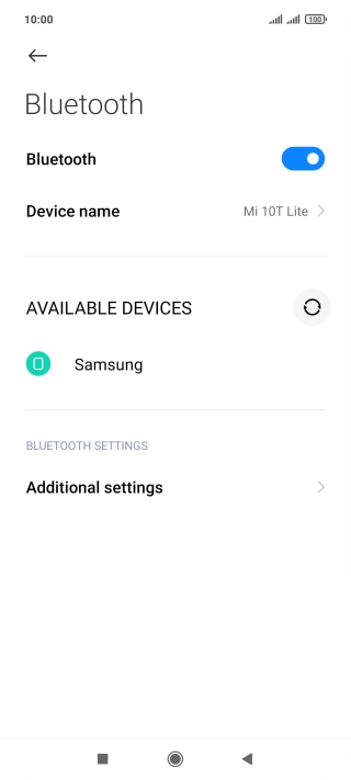 Press the required Bluetooth device.