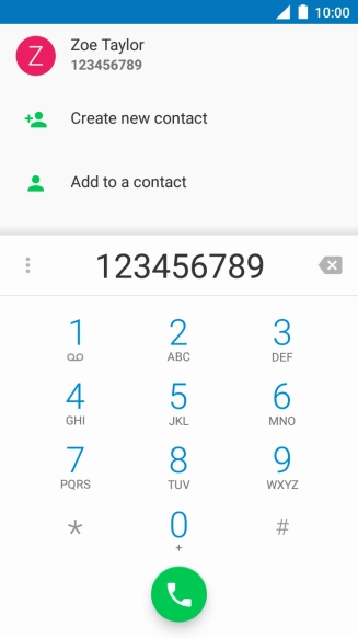 Key in the required number and press the call icon.