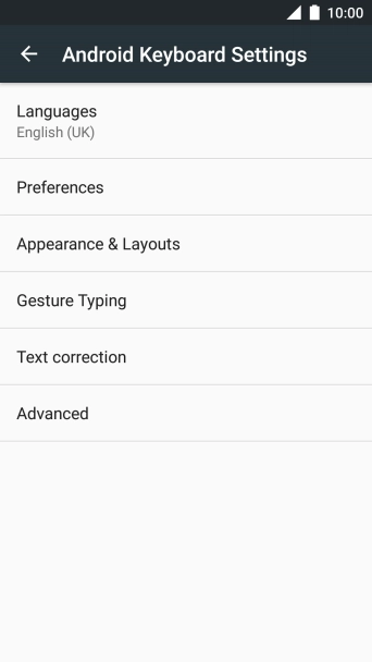 Press Languages.