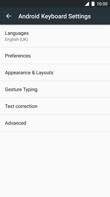 Press Languages.