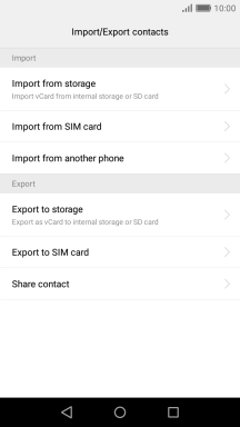 Press Import from SIM card.