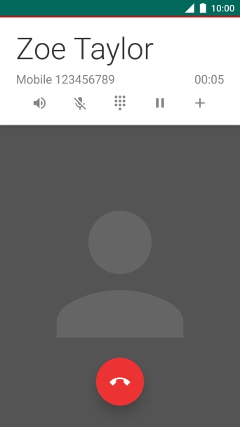 Press the end call icon.
