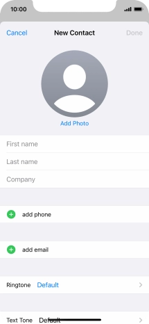 Press First name and key in the first name.