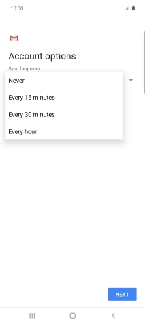 Press the required setting.