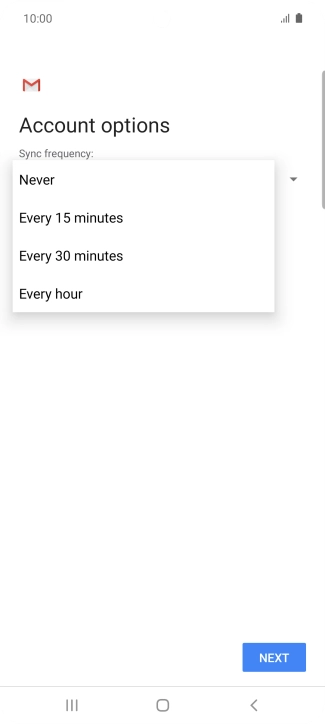 Press the required setting.