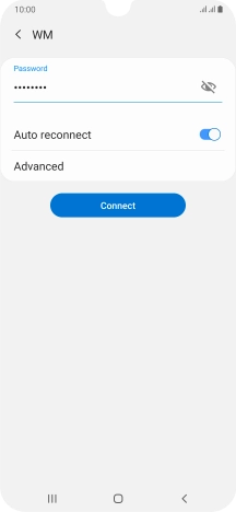 Key in the password for the Wi-Fi network and press Connect.