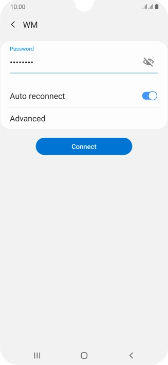 Key in the password for the Wi-Fi network and press Connect.