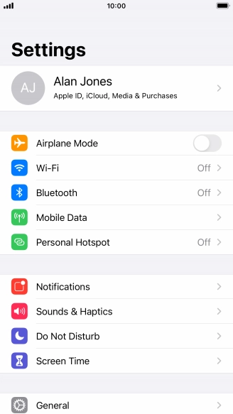 Press Mobile Data.