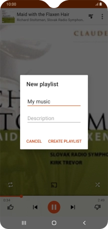 Key in a name for the playlist and press CREATE PLAYLIST.