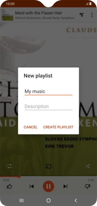 Key in a name for the playlist and press CREATE PLAYLIST.