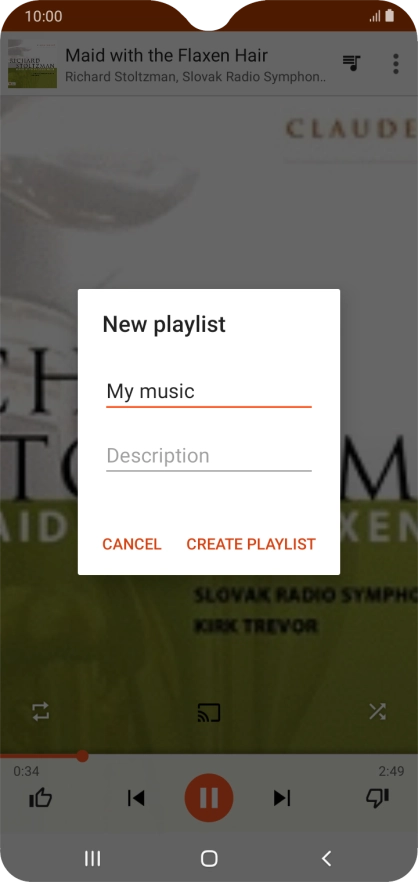 Key in a name for the playlist and press CREATE PLAYLIST.