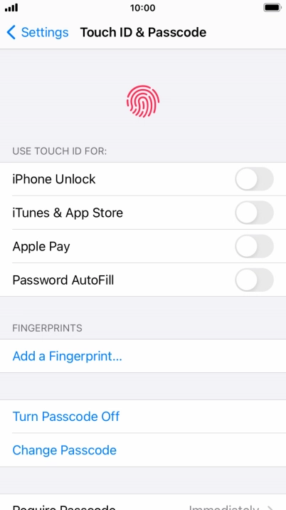 Press Turn Passcode Off and key in the phone lock code.