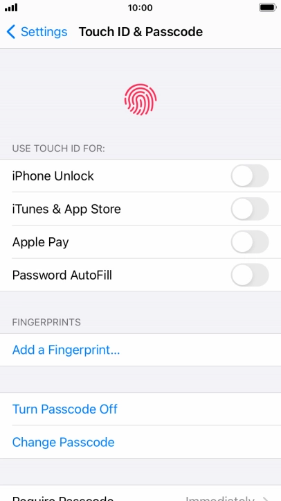 Press Turn Passcode Off and key in the phone lock code.