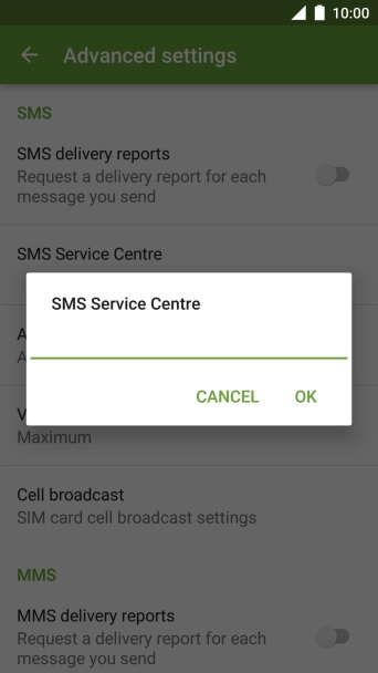Key in +35387699989 and press OK.