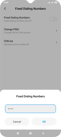 Key in your PIN2 and press OK.