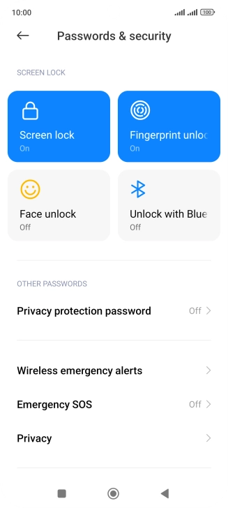 Press Screen lock.