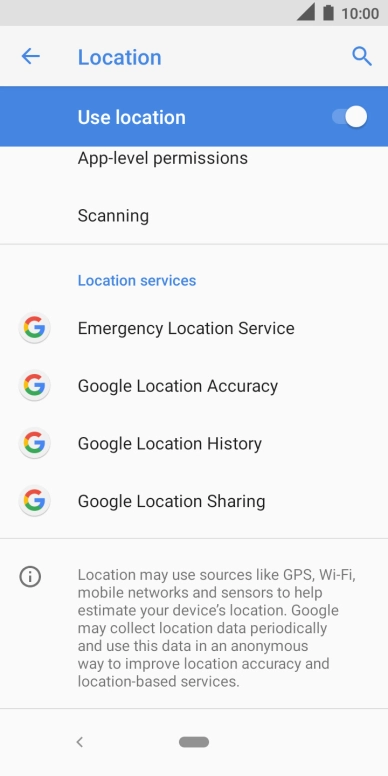 Press Google Location Accuracy.