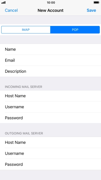 Press Save. Your email account has now been set up. To select more settings for incoming and outgoing server, proceed with the following steps.