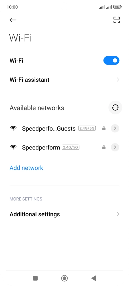 Press Wi-Fi assistant.