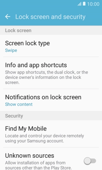 Press Screen lock type.