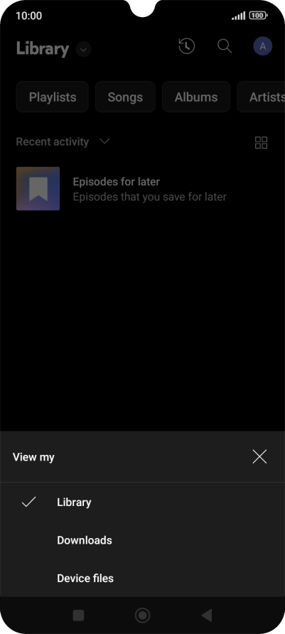 Press the required category and go to the required audio file.
