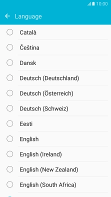 Press the required language.
