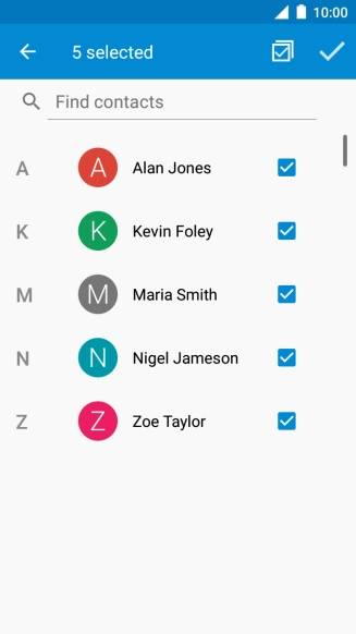 Press the confirm icon.